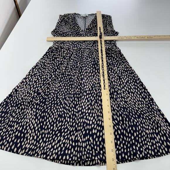 Veronica M Dress Womens Small Black Cream Abstract Sleeveless Stretch V Neck USA - Picture 7 of 7